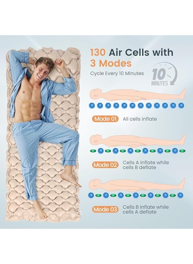 Alternating Air Pressure Mattress System with Electric Pump for Bed Sore Prevention - Medical Hospital Bed Air Mattress for Bedridden Patients - Pressure Relief Topper - Image 3